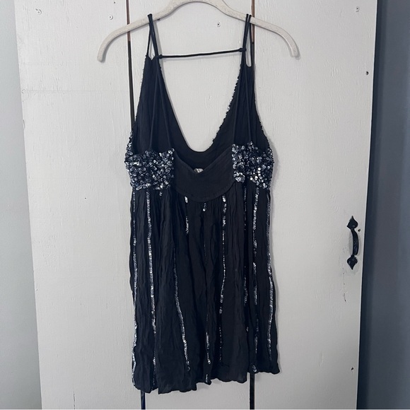 Free People Glitter Girl Blue Slip Dress Medium Sequins - Picture 9 of 14